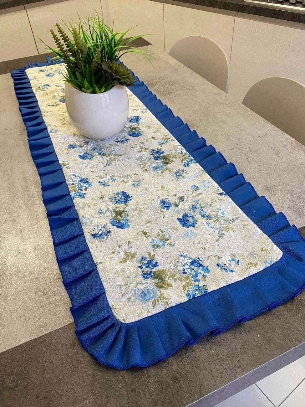 Centro tavola fantasia floreal blu