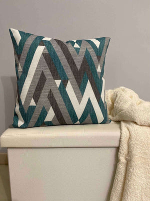 Cuscino arredo fantasia ZIG- ZAG petrolio