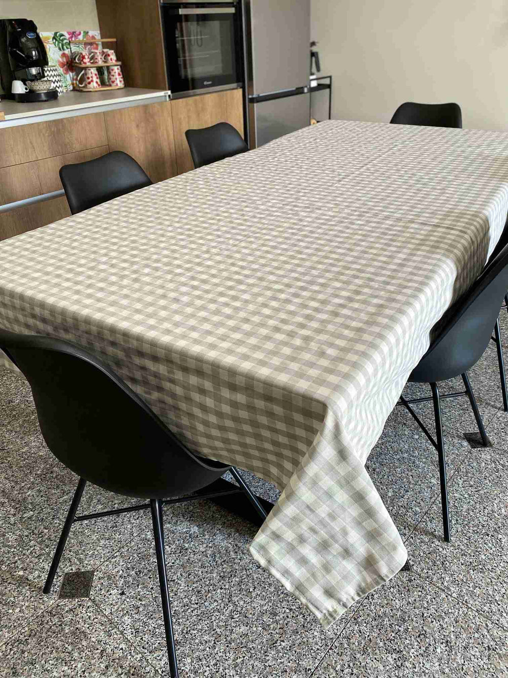 Tovaglia da tavola fantasia quadrettato grigio