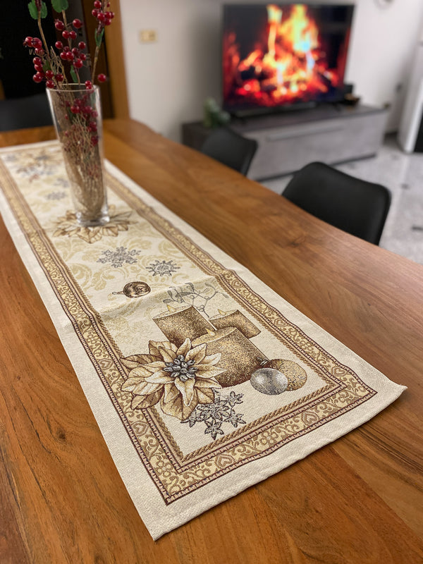 Centro tavola natalizio in gobelin fantasia ORO