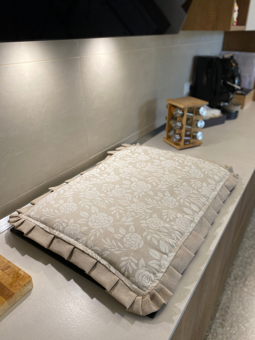 Coprifuochi fantasia BIANCO NATURALE - tessuto effetto lino naturale