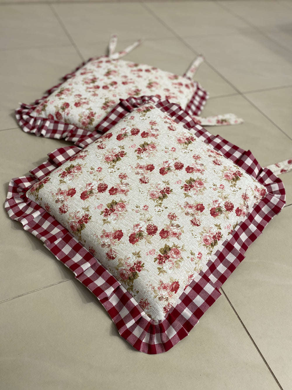 Set 6 cuscini sedia fantasia FLOREAL AMARANTO