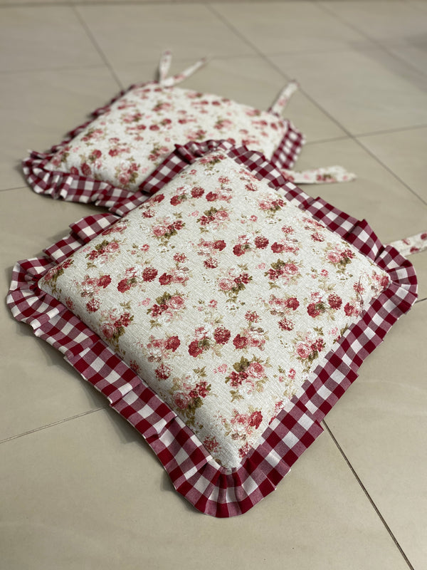 Set 6 cuscini sedia fantasia FLOREAL AMARANTO