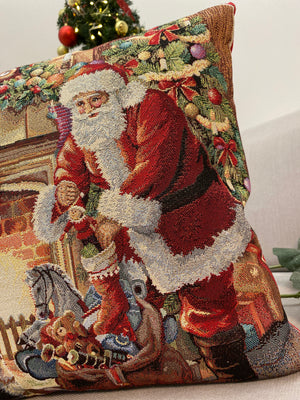 Cuscino arredo BABBO NATALE CAMINO in gobelin