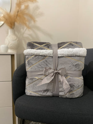 Plaid Sherpa a Doppio Strato Dorato WARM