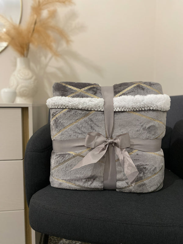 Plaid Sherpa a Doppio Strato Dorato WARM