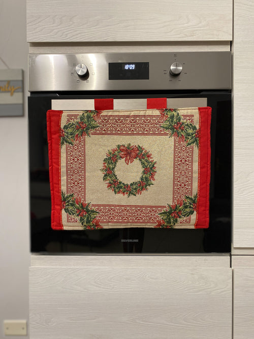 Copriforno natalizio in gobelin fantasia GHIRLANDA