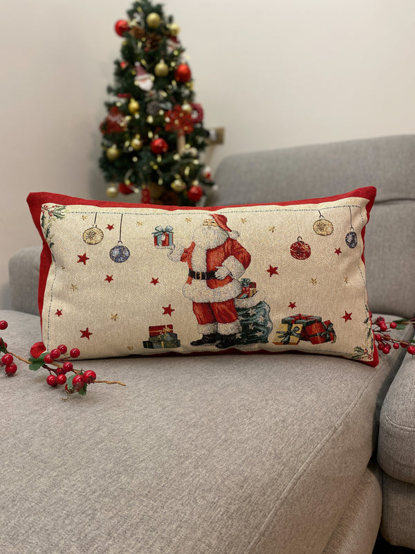 Cuscino arredo NATALE in gobelin formato rettangolare 65x35cm