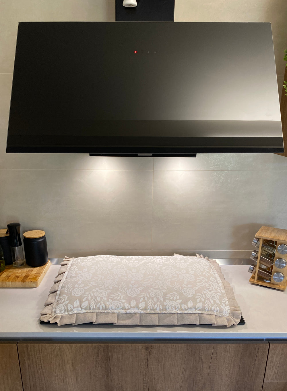 Coprifuochi fantasia BIANCO NATURALE - tessuto effetto lino naturale