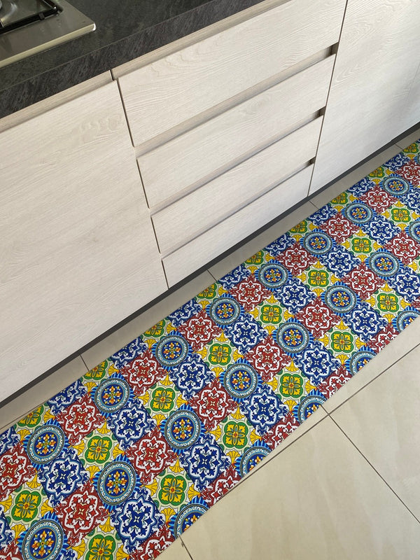 Passatoia cucina fantasia MAIOLICA multicolore