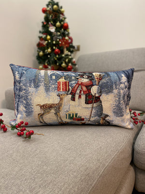 Cuscino arredo NATALE in gobelin formato rettangolare 65x35cm