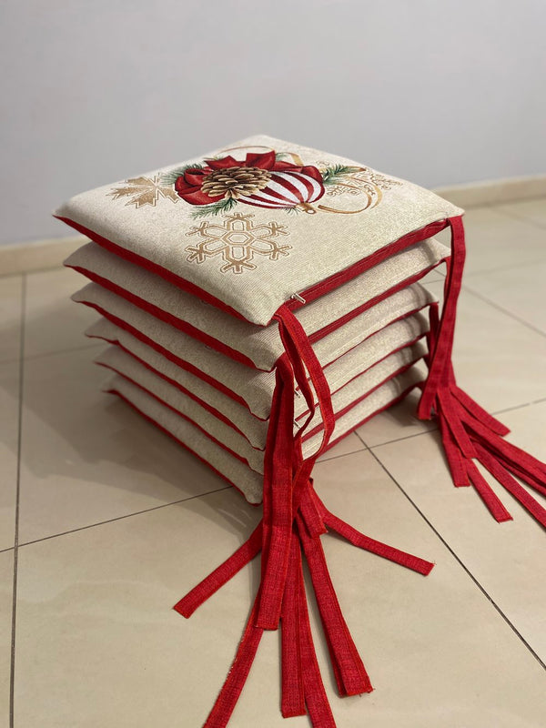 Set 6 cuscini sedia CHRISTMAS in gobelin