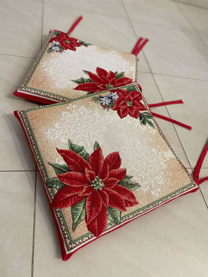 Set 6 cuscini sedia STELLA DI NATALE#2 in gobelin