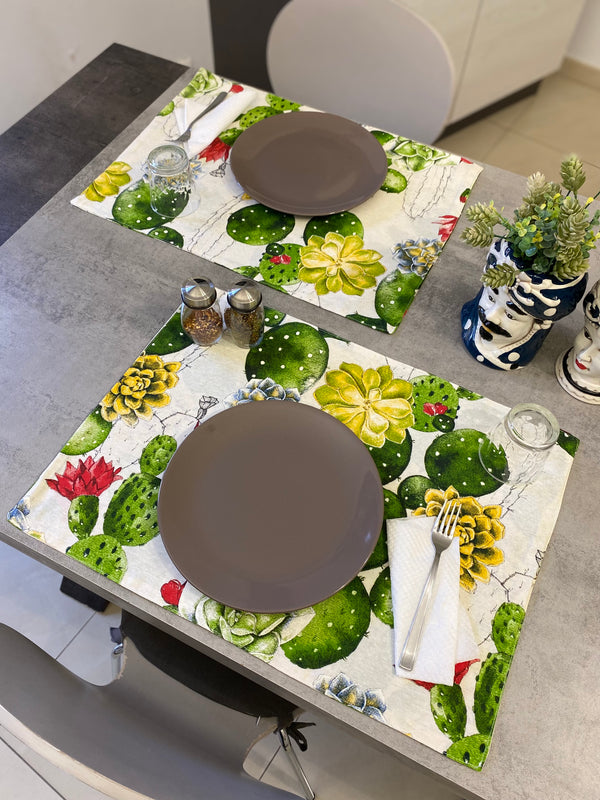 Set 2 tovaglietta colazione fantasia CACTUS