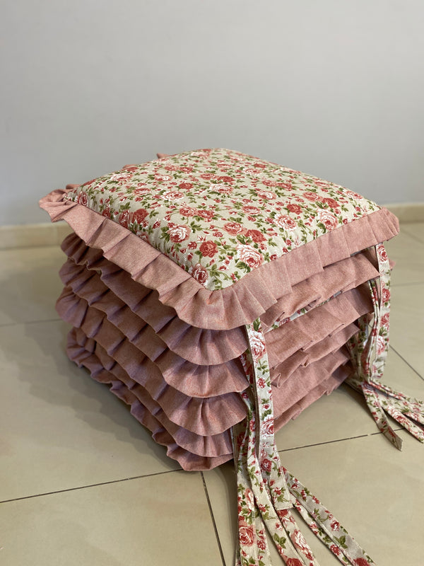 Set 6 cuscini sedia fantasia ROSE COUNTRY