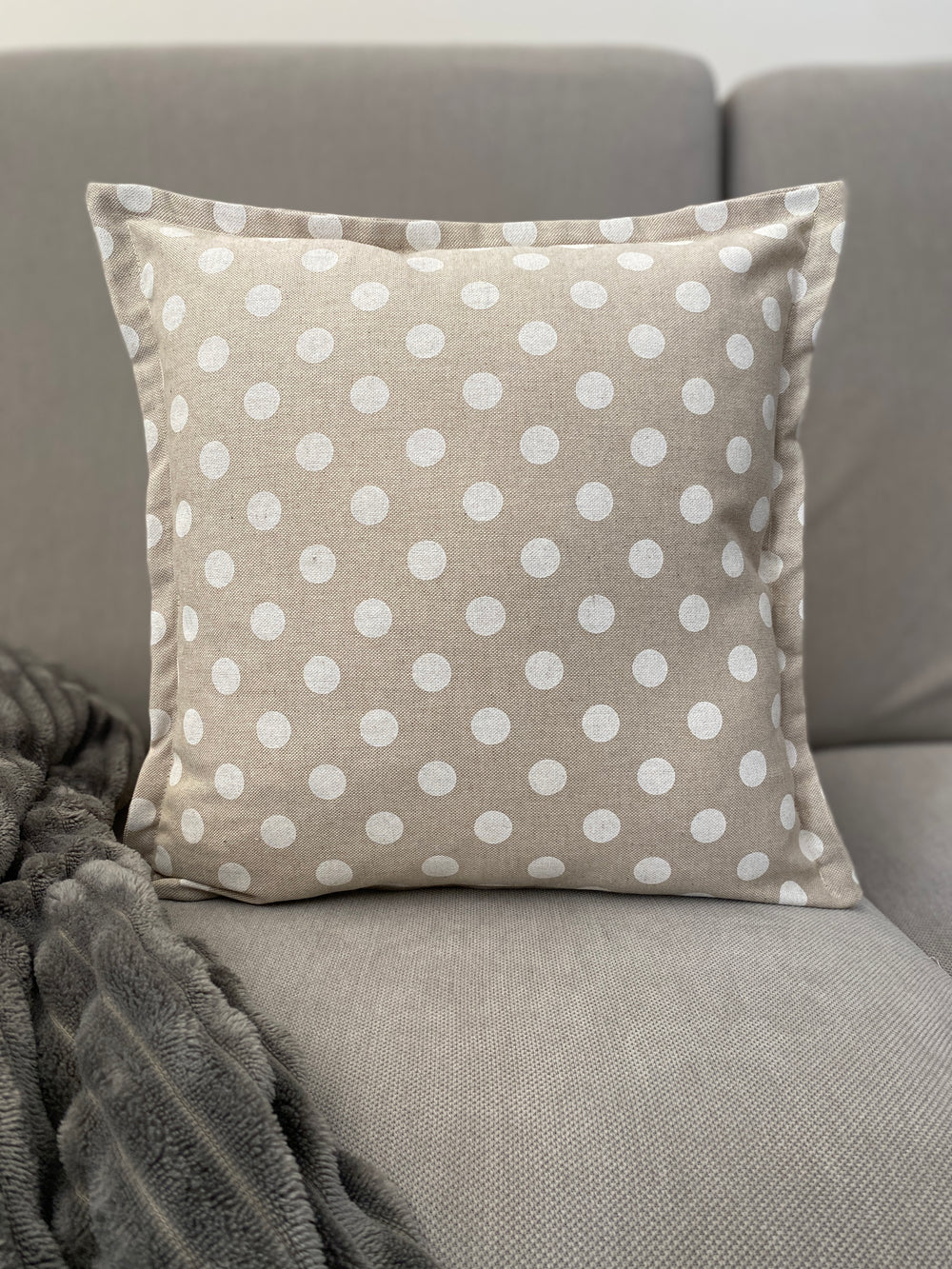 Cuscino arredo fantasia BON TON - tessuto effetto lino naturale