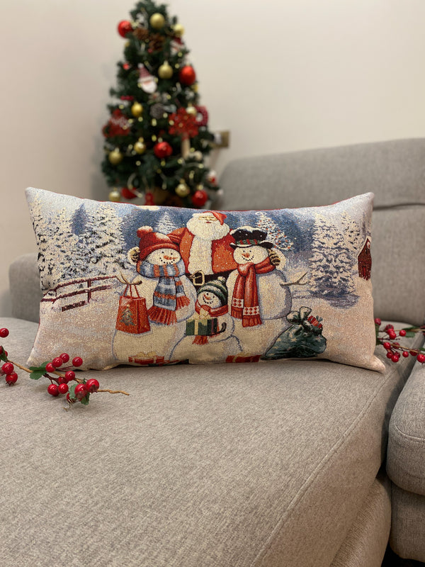 Cuscino arredo NATALE in gobelin formato rettangolare 65x35cm