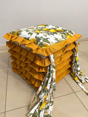 Set 6 cuscini fantasia limoni blu