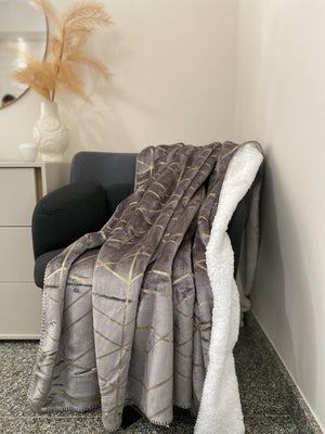 Plaid Sherpa a Doppio Strato Dorato WARM