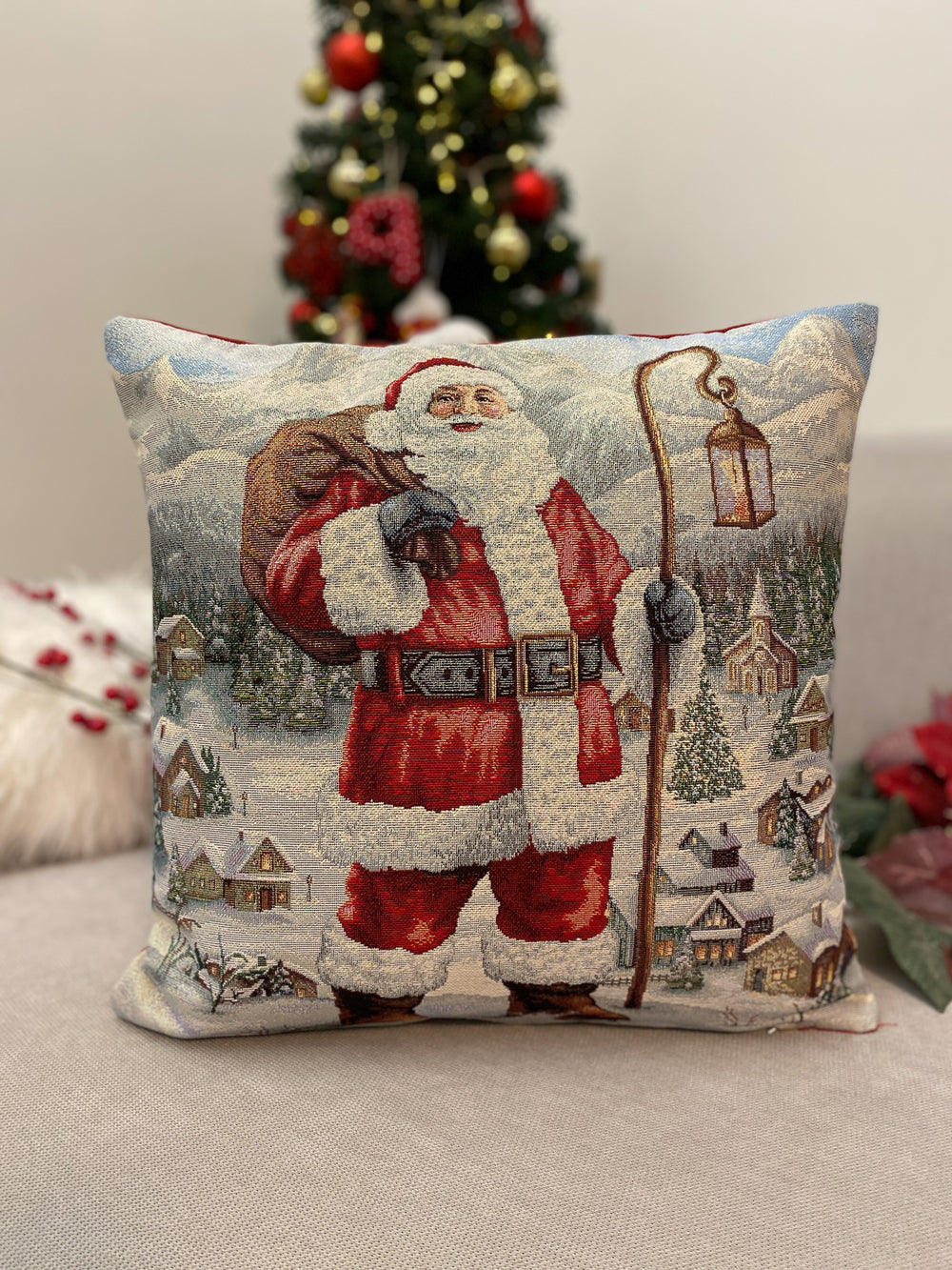 Cuscino arredo BABBO NATALE in gobelin