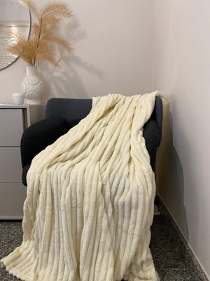 Plaid in velluto di corallo a coste