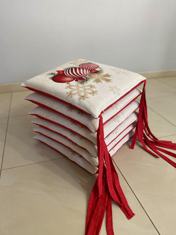 Set 6 cuscini sedia CHRISTMAS#3 in gobelin