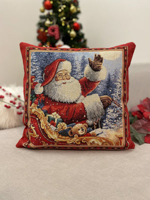 Cuscino arredo BABBO SU SLITTA in gobelin