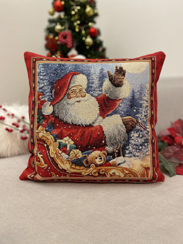 Cuscino arredo BABBO SU SLITTA in gobelin