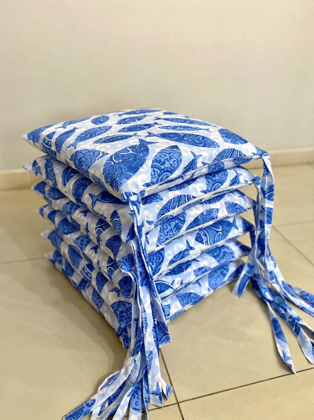Set 6 cuscini sedia fantasia BLU MARE