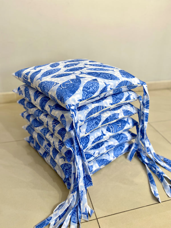 Set 6 cuscini sedia fantasia BLU MARE