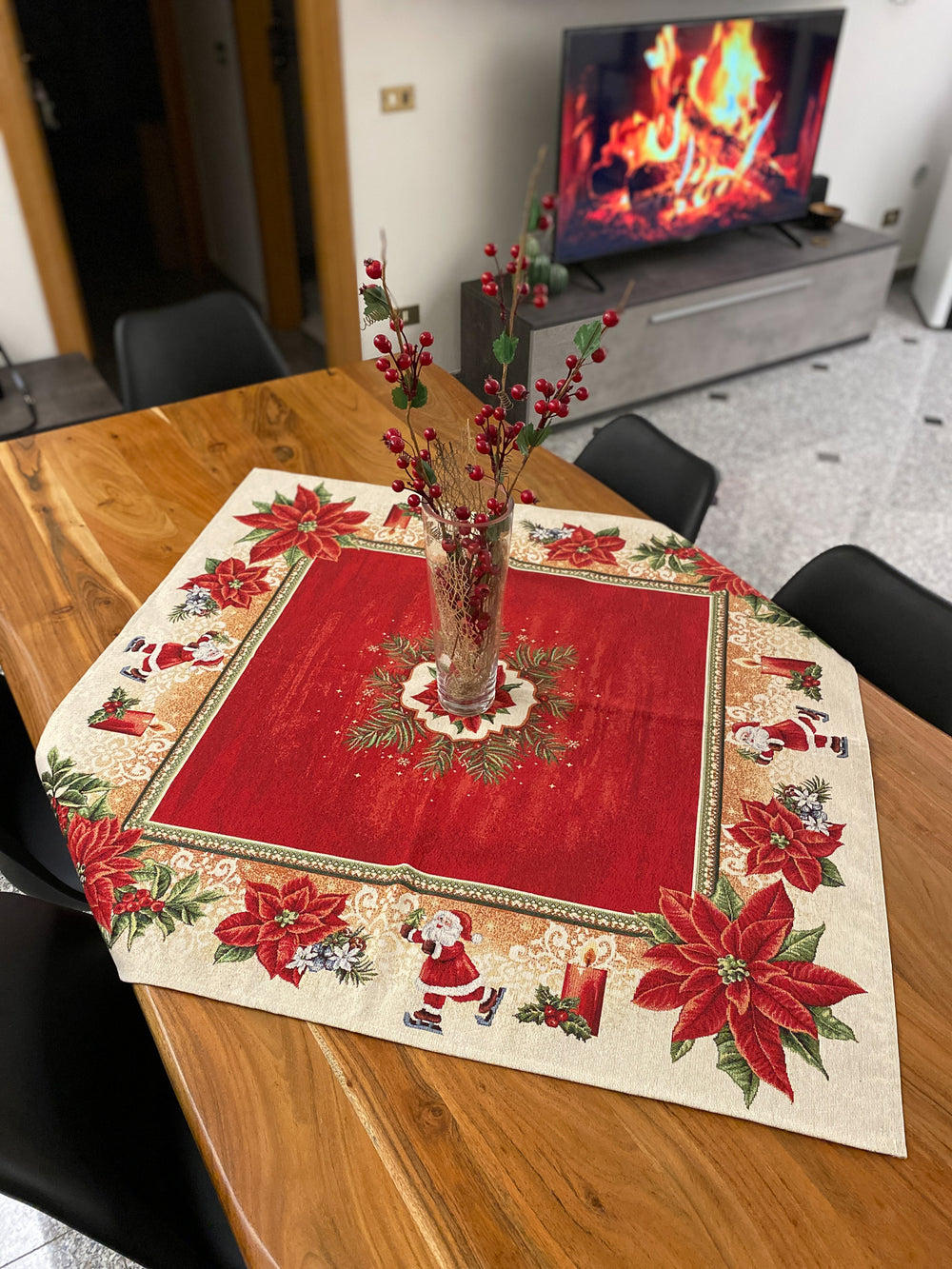 Centro tavola in gobelin fantasia STELLA DI NATALE
