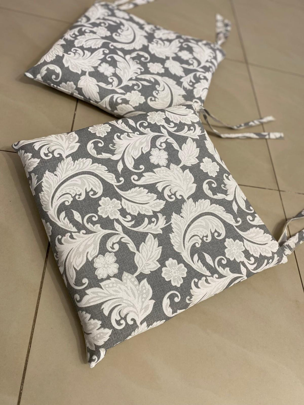 Set 6 cuscini sedia fantasia DAMASCATO - grigio