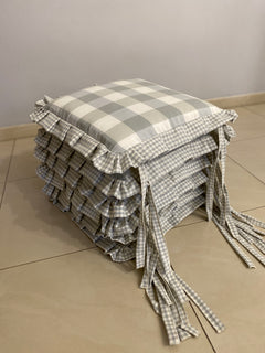 Set 6 cuscini sedia fantasia QUADRETTATO - grigio