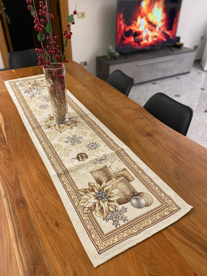 Centro tavola natalizio in gobelin fantasia ORO