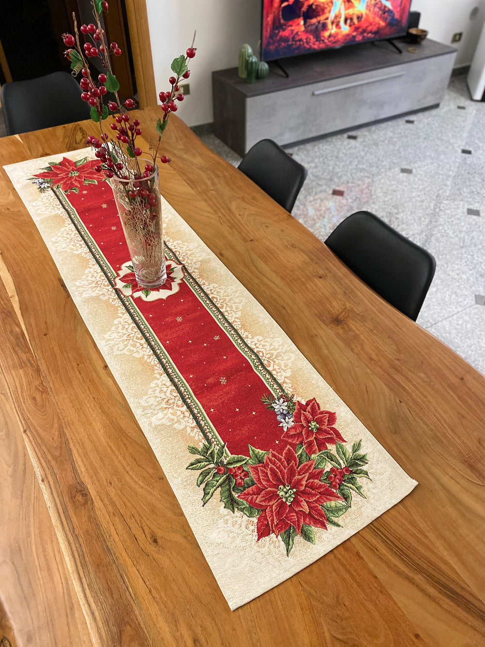 Centro tavola in gobelin fantasia STELLA DI NATALE