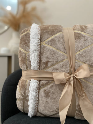 Plaid Sherpa a Doppio Strato Dorato WARM