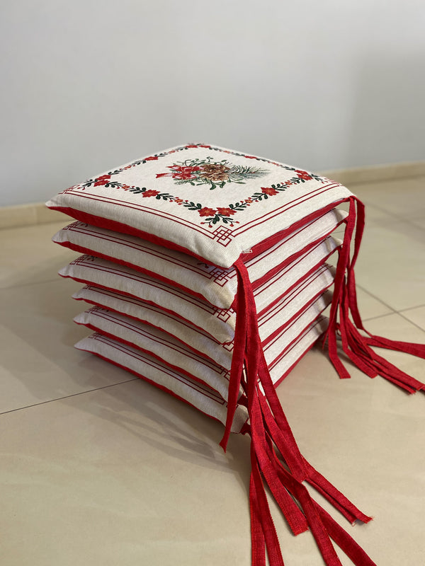 Set 6 cuscini sedia fantasia GHIRLANDA#2 in gobelin