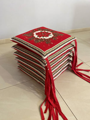 Set 6 cuscini sedia STELLA DI NATALE in gobelin