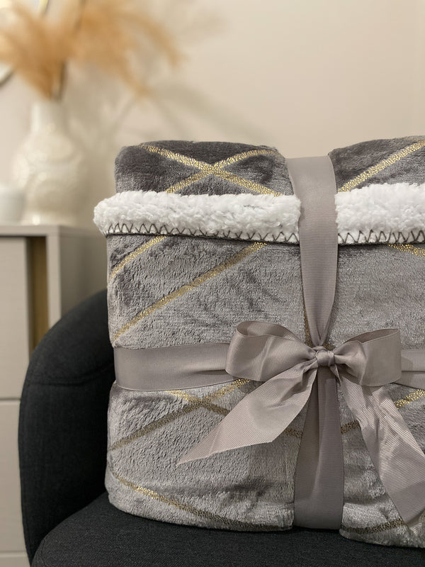 Plaid Sherpa a Doppio Strato Dorato WARM