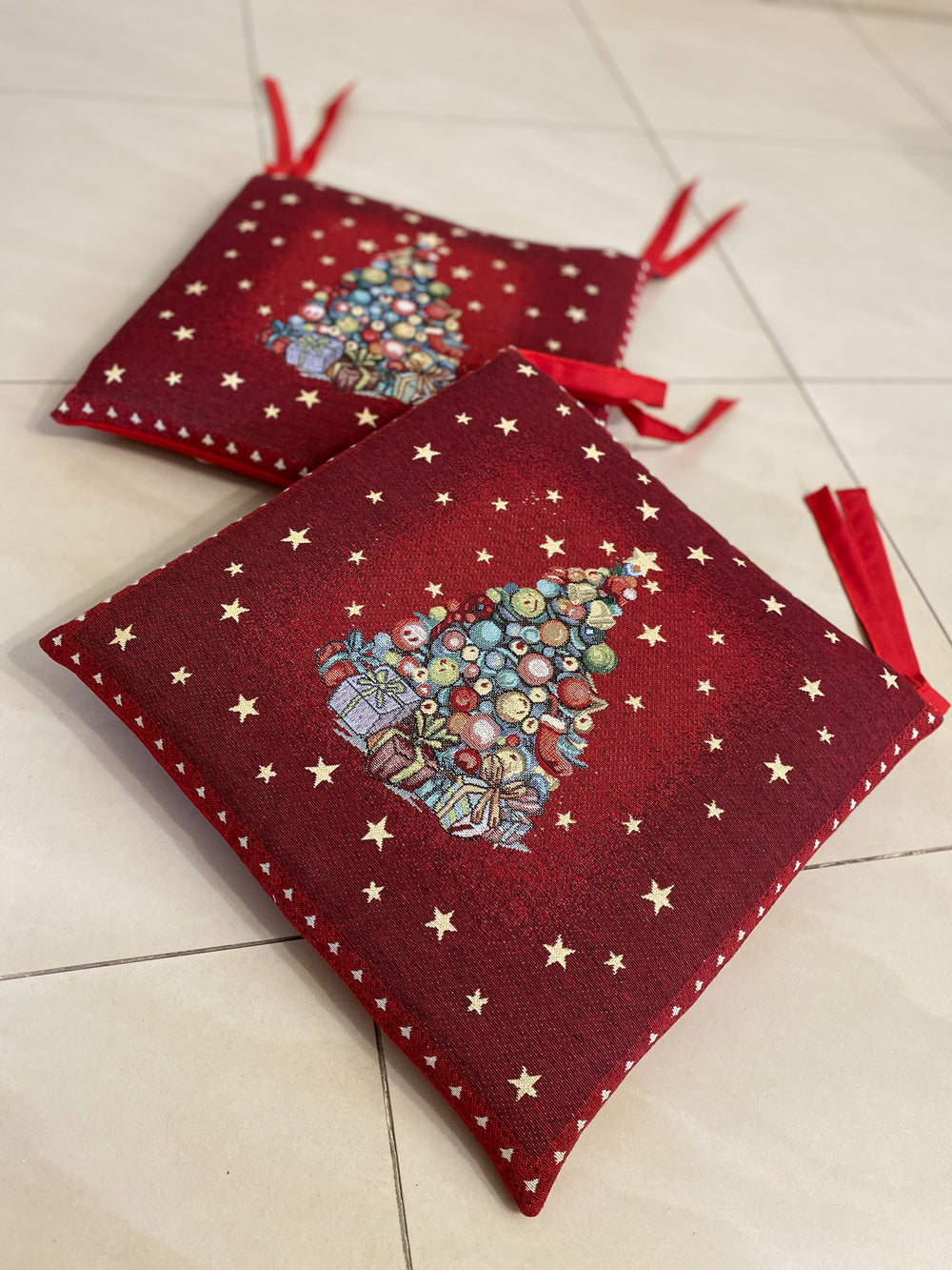 Set 6 cuscini sedia ALBERO DI NATALE#2 in gobelin