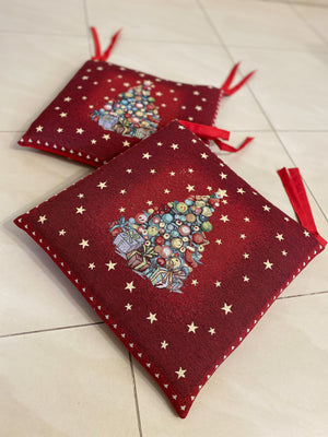Set 6 cuscini sedia ALBERO DI NATALE#2 in gobelin