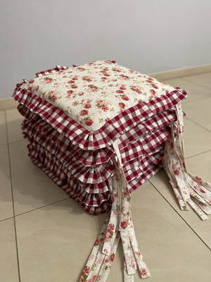 Set 6 cuscini sedia fantasia FLOREAL AMARANTO