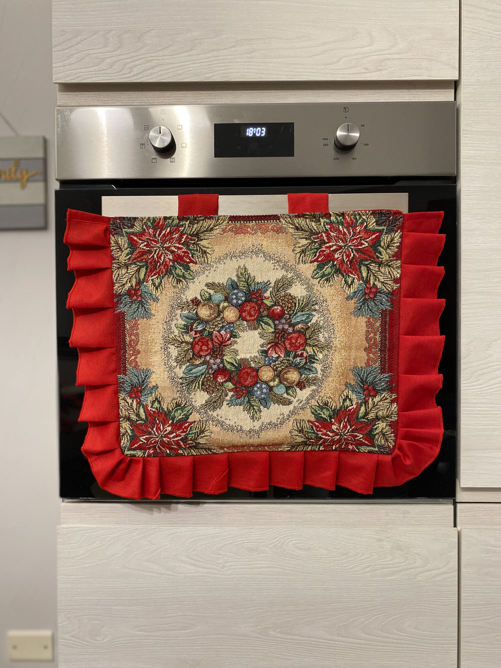 Copriforno natalizio in gobelin fantasia FESTONI