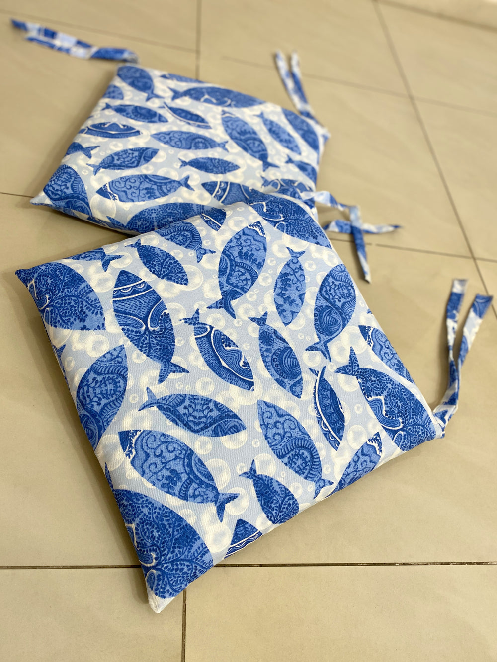 Set 6 cuscini sedia fantasia BLU MARE