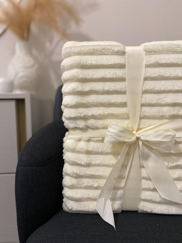 Plaid in velluto di corallo a coste