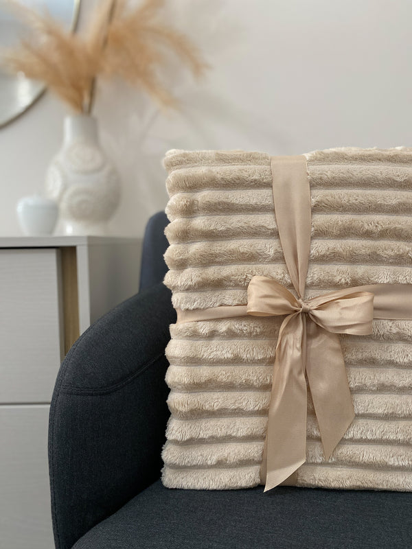 Plaid in velluto di corallo a coste