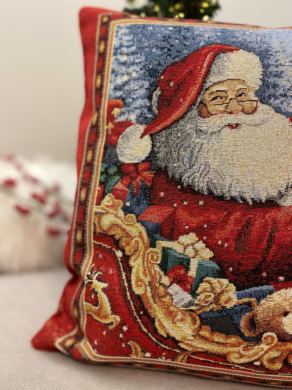 Cuscino arredo BABBO SU SLITTA in gobelin