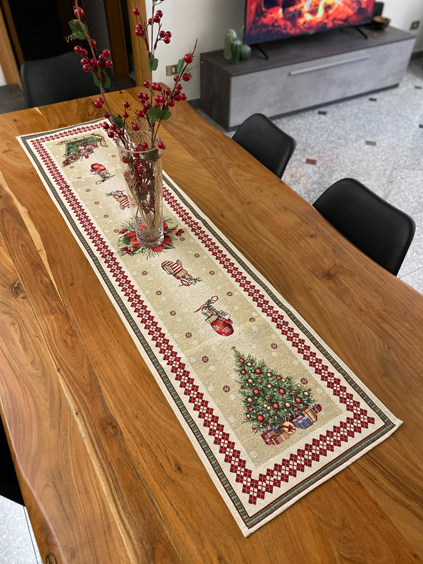 Centro tavola in gobelin fantasia XMAS