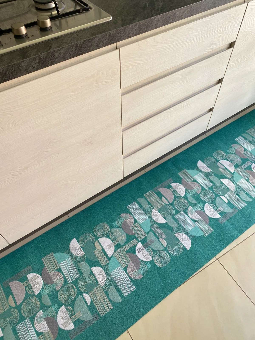 Passatoia cucina fantasia APOCALISSE acqua marina