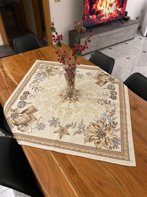 Centro tavola natalizio in gobelin fantasia ORO